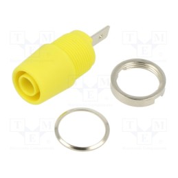 1 pcs x STu00c4UBLI - 23.3110-24 - Socket, 4mm banana, 20A, 1kV, yellow, nickel plated, insulated