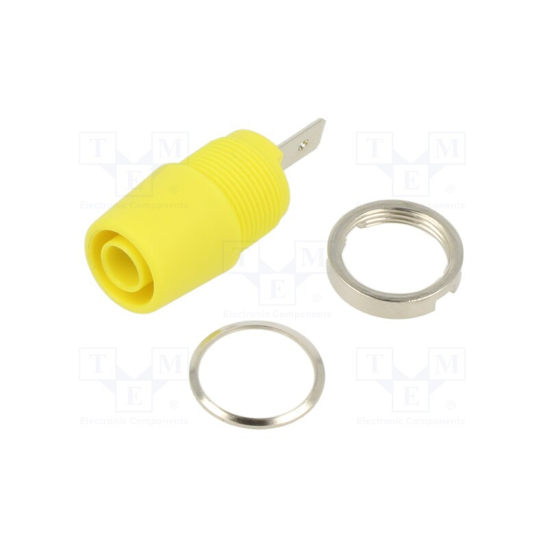 1 pcs x STu00c4UBLI - 23.3110-24 - Socket, 4mm banana, 20A, 1kV, yellow, nickel plated, insulated