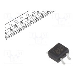 3 pcs x TAIWAN SEMICONDUCTOR - RMB6S RCG - Bridge rectifier: single-phase, Urmax: 600V, If: 0.8A, Ifsm: 30A