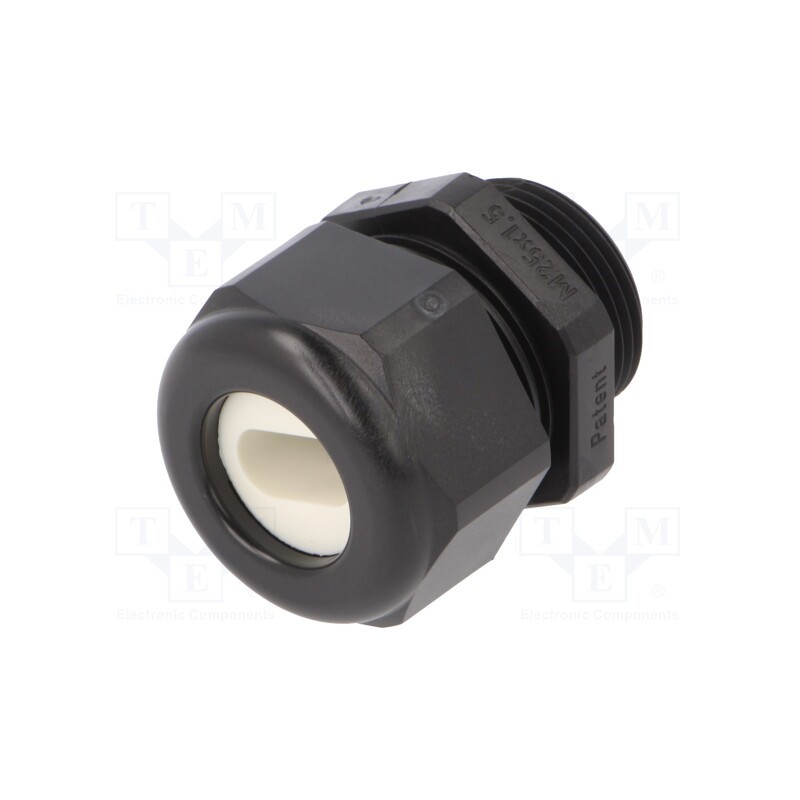 1 pcs x HUMMEL - 1.587.2501.51 - Cable gland, M25, 1.5, IP65, polyamide, black, Holes no: 1, 14x7mm