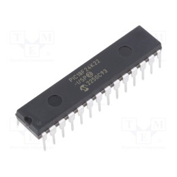 1 pcs x MICROCHIP TECHNOLOGY - PIC18F24K22-I/SP - IC: PIC microcontroller, 64MHz, 2.3÷5.5VDC, THT, DIP28, PIC18,