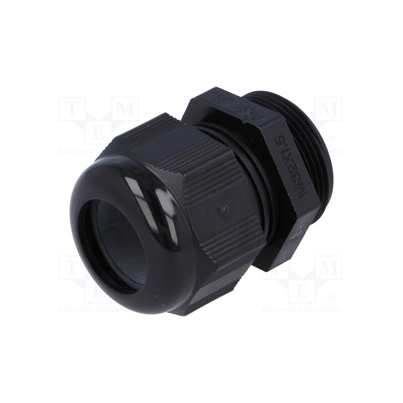 1 pcs x HELUKABEL - HT M32 RAL9005 - Cable gland, M32, 1.5, IP68, polyamide, black, HELUTOP HT-M