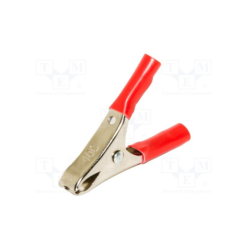 1 pcs x MUELLER ELECTRIC - BU-40C-2 - Crocodile clip, 20A, Grip capac: max.19mm, Overall len: 58mm, red