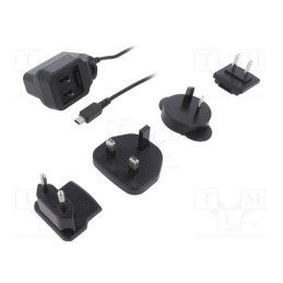 1 pcs x XP POWER - VER05US050-MB - Power supply: switched-mode, plug, 5VDC, 1A, 5W, Out: USB mini, 74%