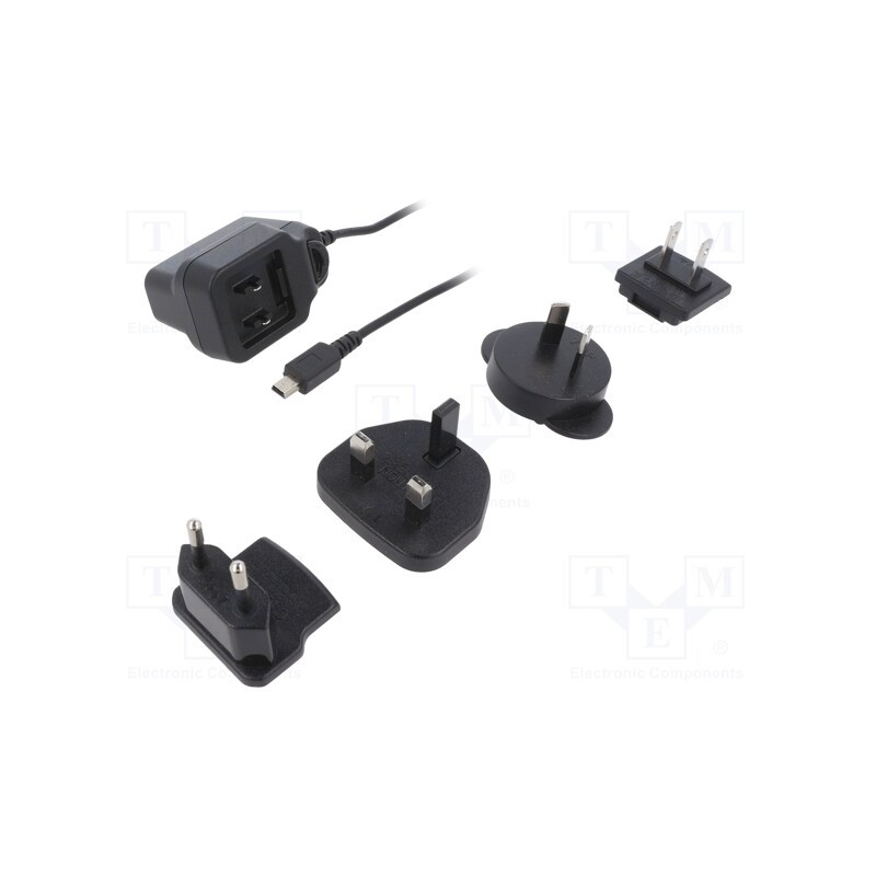 1 pcs x XP POWER - VER05US050-MB - Power supply: switched-mode, plug, 5VDC, 1A, 5W, Out: USB mini, 74%