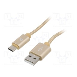 1 pcs x GEMBIRD - CCB-MUSB2B-AMCM-6-G - Cable, USB 2.0, USB A plug,USB C plug, gold-plated, 1.8m, golden