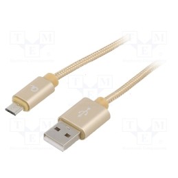 1 pcs x GEMBIRD - CCB-MUSB2B-AMBM-6-G - Cable, USB 2.0, USB A plug,USB B micro plug, gold-plated, 1.8m