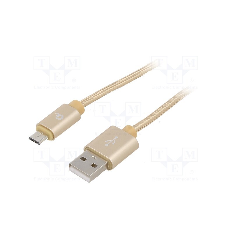 1 pcs x GEMBIRD - CCB-MUSB2B-AMBM-6-G - Cable, USB 2.0, USB A plug,USB B micro plug, gold-plated, 1.8m