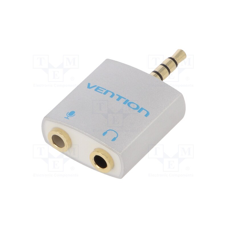 1 pcs x VENTION - BDBW0 - Cable, Jack 3.5mm socket x2,Jack 3.5mm plug, silver