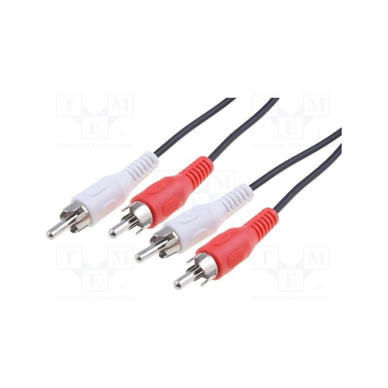 1 pcs x Goobay - 50030 - Cable, RCA plug x2,both sides, 5m, Plating: nickel plated