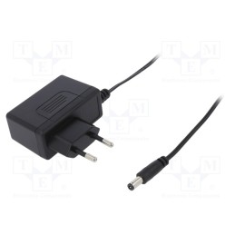 1 pcs x MEAN WELL - GSM12E18-P1J - Power supply: switched-mode, plug, 18VDC, 0.66A, 12W, Plug: EU, 85%