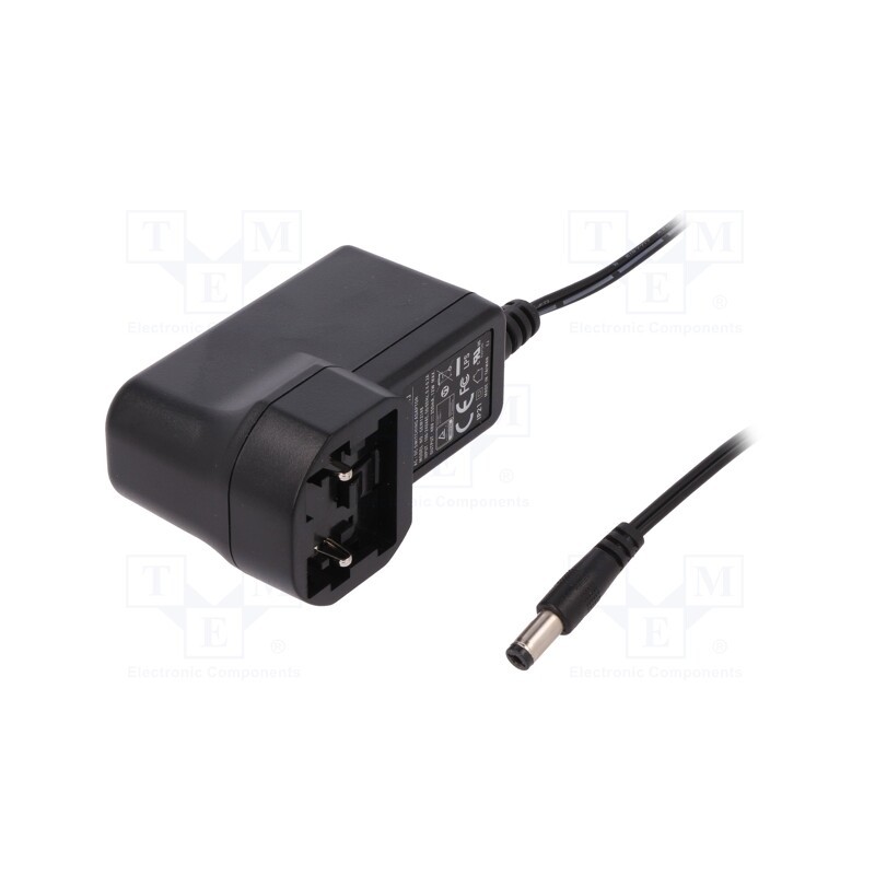 1 pcs x MEAN WELL - GEM12I48-P1J - Power supply: switched-mode, plug, 48VDC, 0.25A, 12W, Out: 5,5/2,1