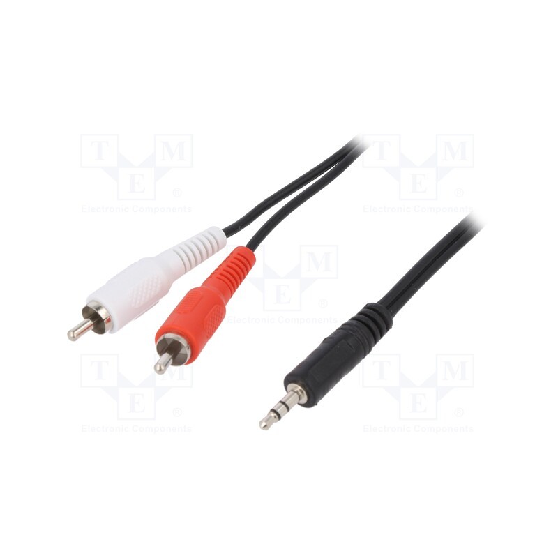 1 pcs x LOGILINK - CA1043 - Cable, Jack 3.5mm plug,RCA plug x2, 5m, black