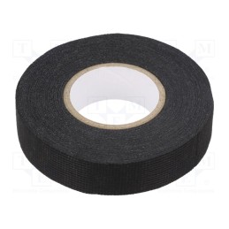 1 rol x - 3730 TKANINOWA PARCIANA 19MM-15M - Tape: textile, W: 19mm, L: 15m, Thk: 0.13mm, modified acryl, black