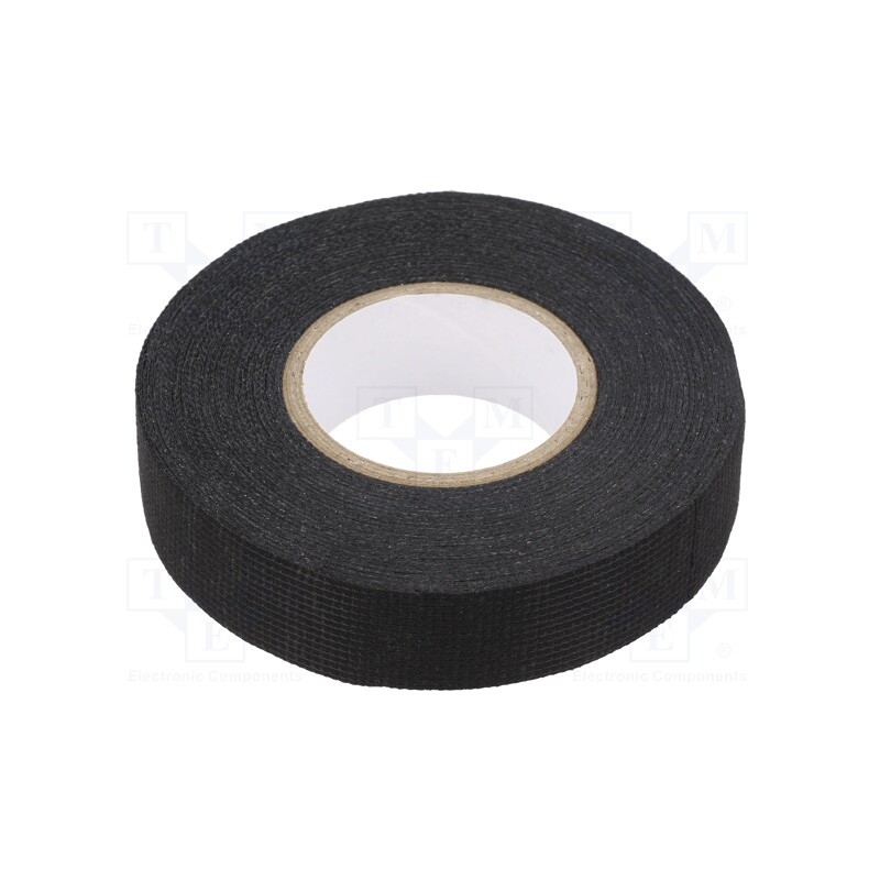 1 rol x - 3730 TKANINOWA PARCIANA 19MM-15M - Tape: textile, W: 19mm, L: 15m, Thk: 0.13mm, modified acryl, black