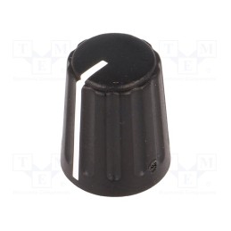 1 pcs x SR PASSIVES - GW13B - Knob, conical,with pointer, ABS, Øshaft: 6mm, Ø13.5x17.1mm, black