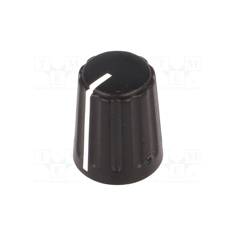 1 pcs x SR PASSIVES - GW13B - Knob, conical,with pointer, ABS, Øshaft: 6mm, Ø13.5x17.1mm, black
