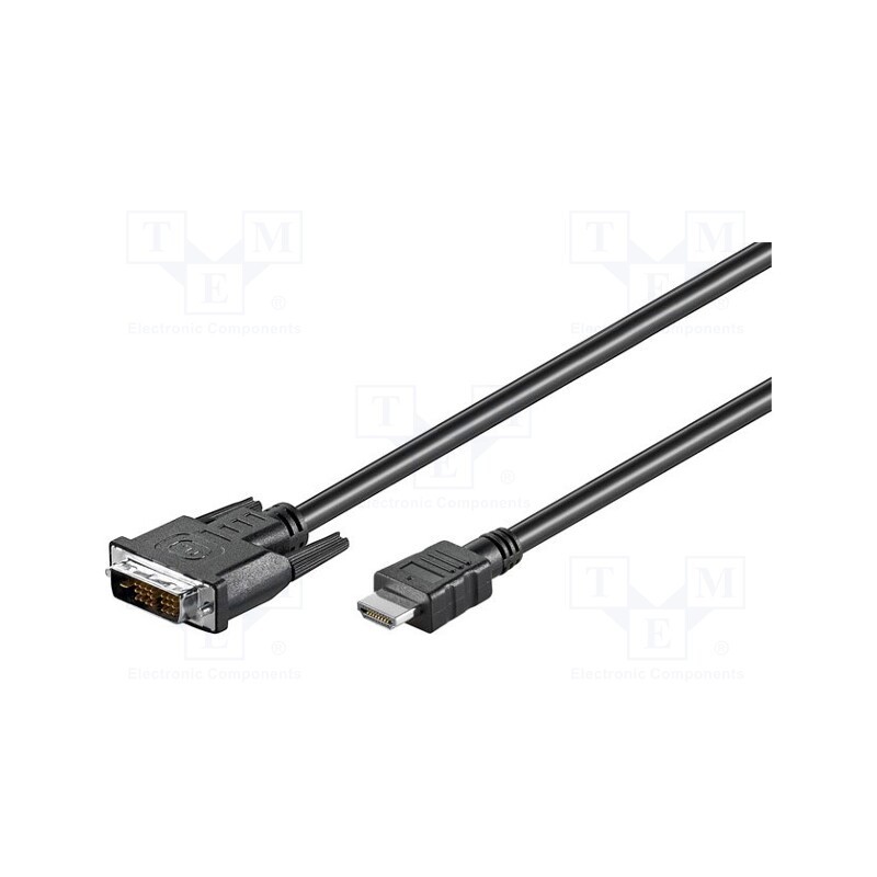 1 pcs x Goobay - 50579 - Cable, HDMI 1.4, DVI-D (18+1) plug,HDMI plug, 1m, black