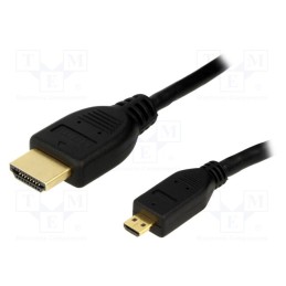 1 pcs x LOGILINK - CH0032 - Cable, HDMI 1.4, HDMI plug,micro HDMI plug, PVC, Len: 2m, black