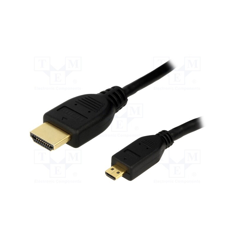 1 pcs x LOGILINK - CH0032 - Cable, HDMI 1.4, HDMI plug,micro HDMI plug, PVC, Len: 2m, black