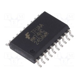 1 pcs x ONSEMI - MM74HC245AWM - IC: digital, bidirectional,transceiver, Ch: 8, SMD, SO20-W, HC, 80uA