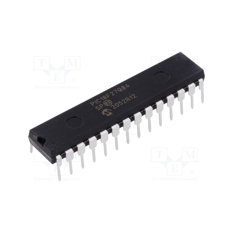 1 pcs x MICROCHIP TECHNOLOGY - PIC18F27Q84-I/SP - IC: PIC microcontroller, 64MHz, 1.8÷5.5VDC, THT, DIP28, PIC18,