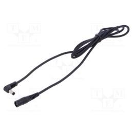 1 pcs x WEST POL - A25-C21-C100-150BK - Cable, 1x1mm2, DC 5,5/2,1 socket,DC 5,5/2,5 plug, angled, black