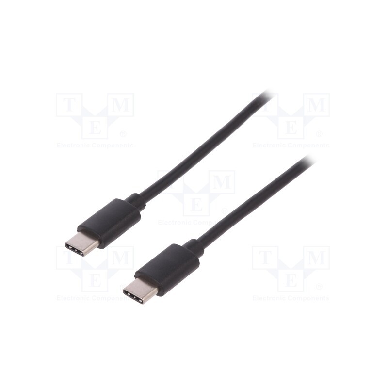 1 pcs x DIGITUS - AK-300138-018-S - Cable, USB 2.0, USB C plug,both sides, nickel plated, 1.8m, black