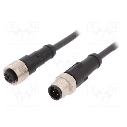 1 pcs x LAPP - AB-C4-M12MS-2,0PUR-M12FS - Connection lead, M12, PIN: 4, 2m, plug, 250VAC, 4A, -25÷80°C, PUR