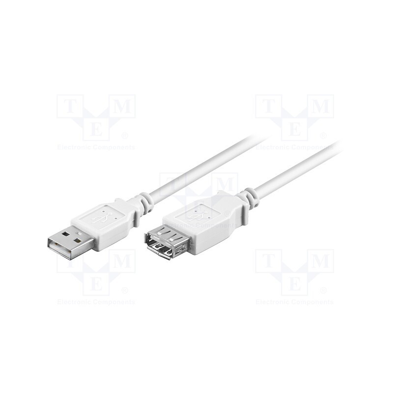 1 pcs x Goobay - 96288 - Cable, USB 2.0, USB A socket,USB A plug, 5m, white, Core: Cu, PVC