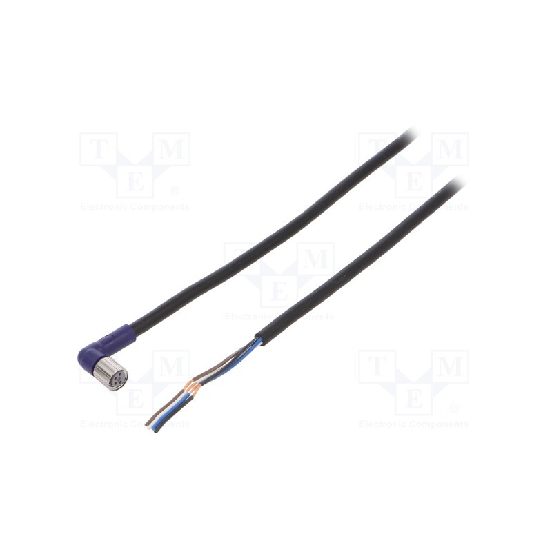 1 pcs x OMRON - XS3F-LM8PVC4A2M - Connection lead, M8, PIN: 4, angled, 2m, plug, 0.5A, -10÷65°C, PVC