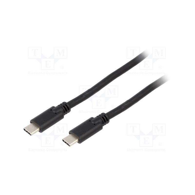 1 pcs x Goobay - 67975 - Cable, USB 3.2, USB C plug,both sides, 0.5m, black, 5Gbps, 60W