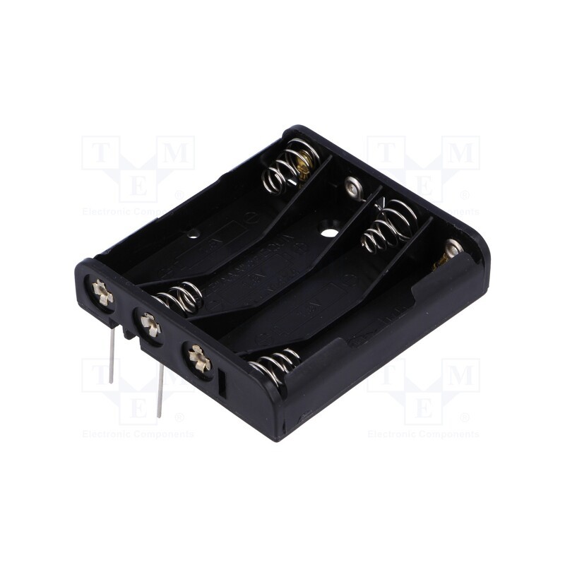 1 pcs x COMF - BH-441P - Holder, AAA,R3, Batt.no: 4, for PCB, black