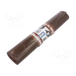 1 rol x PLAST - 03-02-12611A - Trash bags, polyetylene LD, brown, 120l, 10pcs.