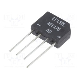 1 pcs x NTE Electronics - NTE170 - Bridge rectifier: single-phase, Urmax: 1kV, If: 2A, Ifsm: 60A, flat