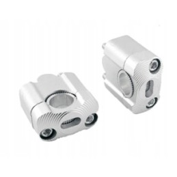 Universal silver handlebar mount, 22 mm to 22-28 mm, height 35 mm