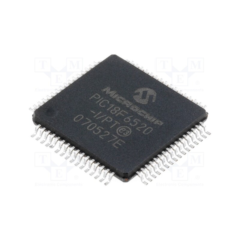 1 pcs x MICROCHIP TECHNOLOGY - PIC18F6520-I/PT - IC: PIC microcontroller, 32kB, 40MHz, A/E/USART,MSSP (SPI / I2C)