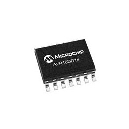 1 pcs : AVR16DD14T-E/SL - 8-bit Microcontrollers - MCU 16KB, 2KB RAM, 14p, 24MHz, MVIO, 12b ADC, ZCD, DAC, 2xUART, SPI, TWI, Ext