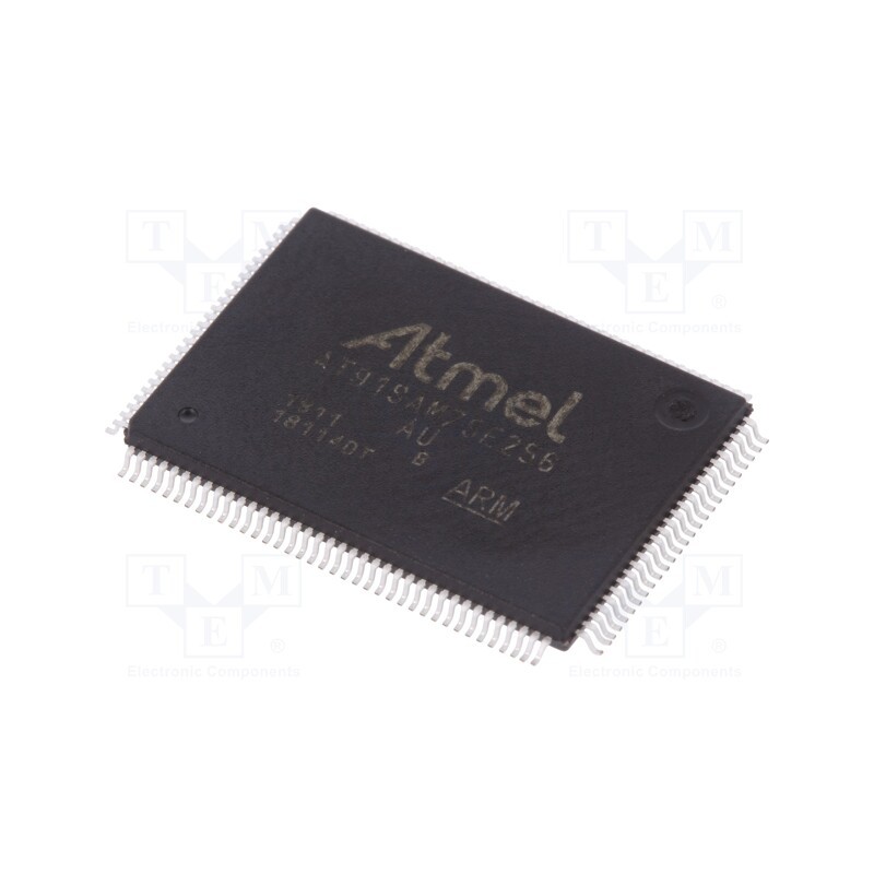 1 pcs x MICROCHIP TECHNOLOGY - AT91SAM7SE256B-AU - IC: ARM7TDMI microcontroller, LQFP128, 3÷3.6VDC, Ext.inter: 88