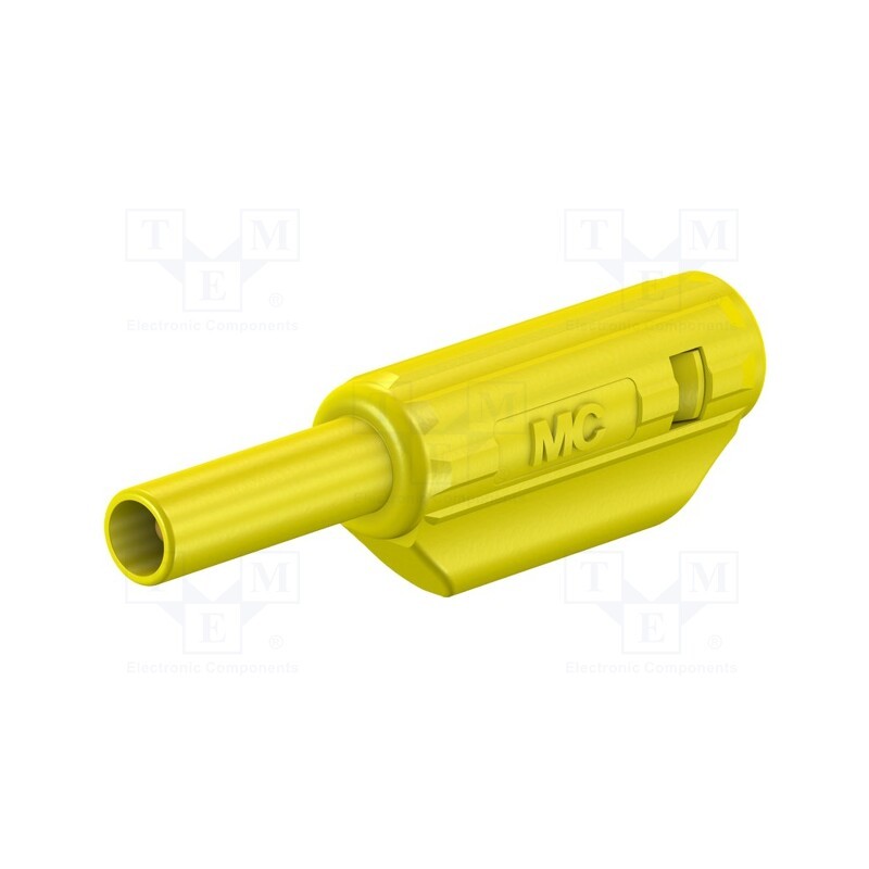 1 pcs x STu00c4UBLI - 65.9182-24 - Plug, 2mm banana, 10A, 600V, yellow, gold-plated, 36mm, 0.5mm2