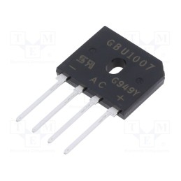 1 pcs x TAIWAN SEMICONDUCTOR - GBU1007 - Bridge rectifier: single-phase, Urmax: 1kV, If: 10A, Ifsm: 220A