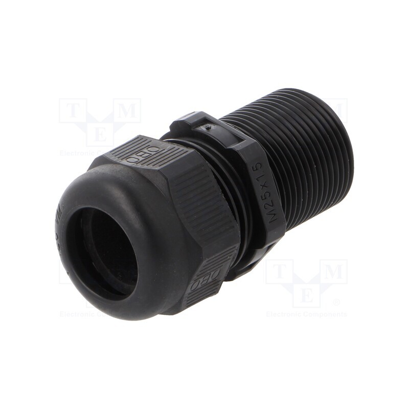 1 pcs x OBO BETTERMANN - V-TEC VM LL25 SW - Cable gland, with long thread, M25, 1.5, IP68, polyamide, black