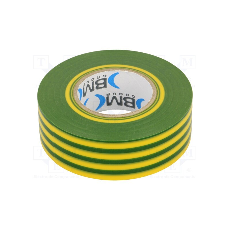 1 rol x BM GROUP - BMESB2525GV - Tape: electrical insulating, W: 25mm, L: 25m, Thk: 0.15mm, PVC film