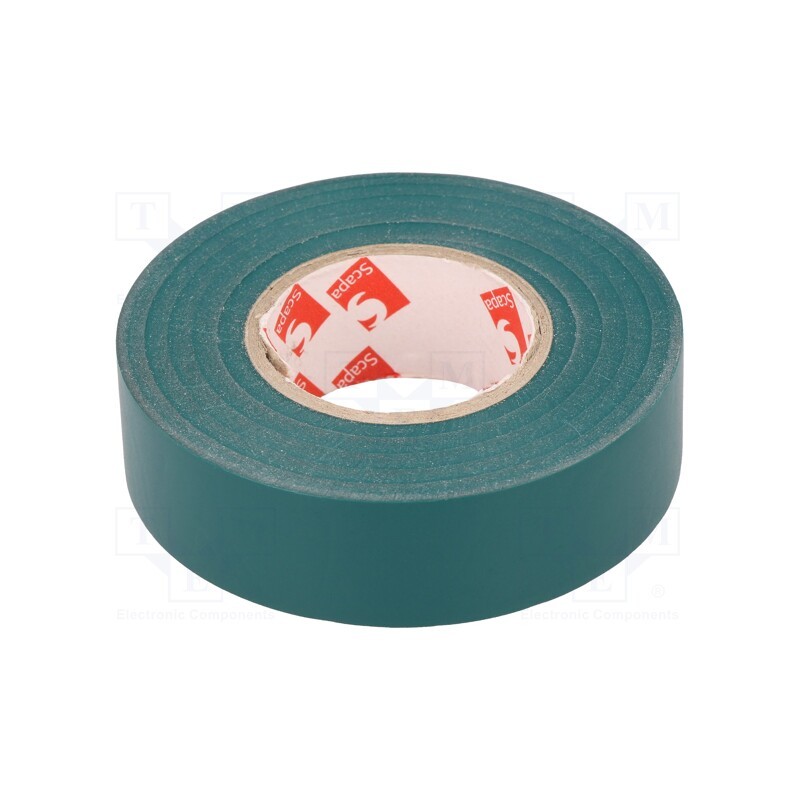 1 rol x SCAPA - SCAPA-2702-19X25 GREEN - Tape: electrical insulating, W: 19mm, L: 25m, Thk: 130um, green, 180%