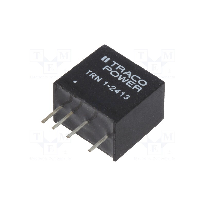 1 pcs x TRACO POWER - TRN 1-2413 - Converter: DC/DC, 1W, Uin: 18÷36V, Uout: 15VDC, Iout: 70mA, SIP, TRN 1
