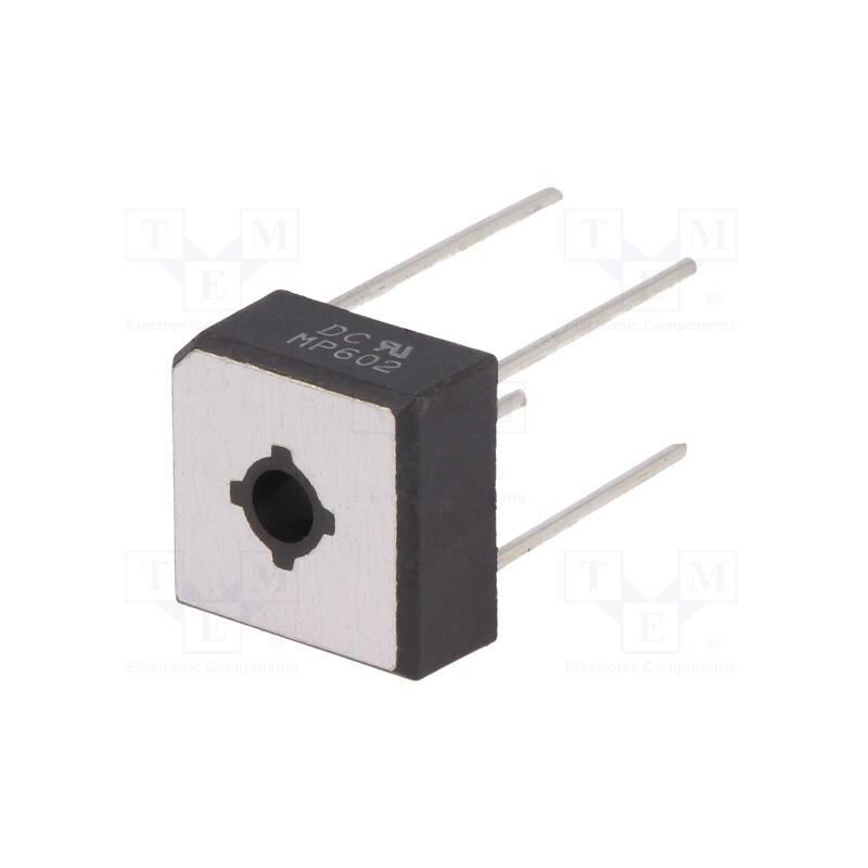 1 pcs x DC COMPONENTS - MP602 - Bridge rectifier: single-phase, Urmax: 200V, If: 6A, Ifsm: 175A