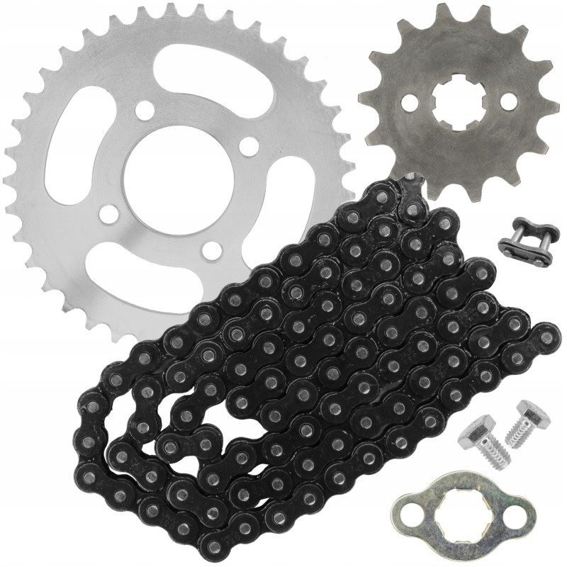 Drive set front rear sprocket 37z reinforced chain atv quad kxd 4t 110 125