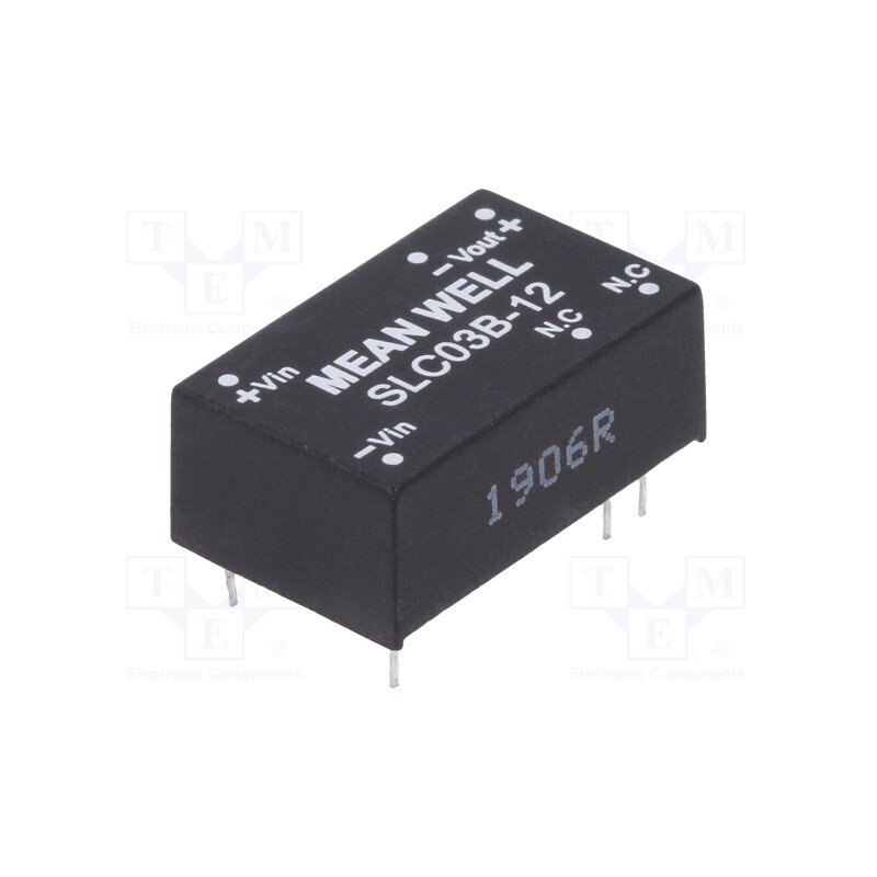 1 pcs x MEAN WELL - SLC03B-12 - Converter: DC/DC, 3W, Uin: 18÷36V, Uout: 12VDC, Iout: 250mA, DIP16