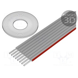 1 rol x BQ CABLE - FLC-08/30-E - Wire: ribbon, 1.27mm, stranded, Cu, unshielded, PVC, grey, 30.5m