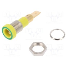 1 pcs x STu00c4UBLI - 23.0190-20 - Socket, 4mm banana, 25A, 30VAC, 60VDC, yellow-green, screw